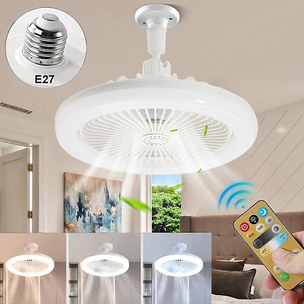 30W Kattotuuletin Lamppu Kaukosäätimellä E27 Kattolamppu LED Tuulettimet Nopeuden Säädettävissä Olohuoneen Ilmanpuhdistus Jäähtyvä Kotivalaistus Koriste