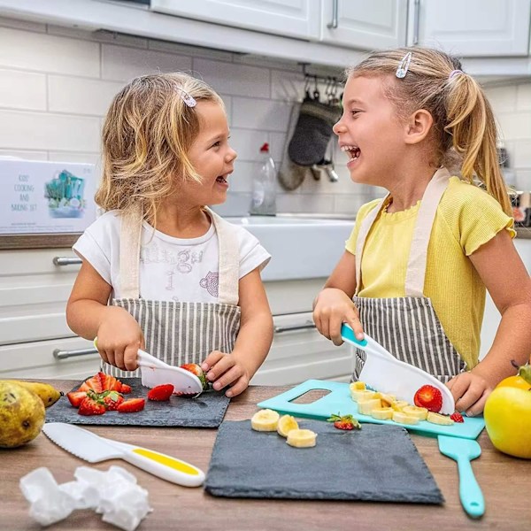 Lasten keittiöveitsi keittiösetti Lasten keittiö keittiövälineet 6 osaa monivärinen monivärinen multifärg Multicolor