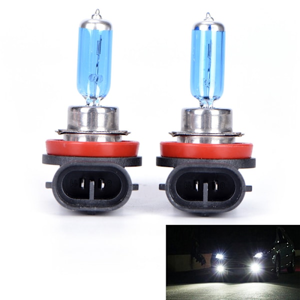 2 stk H11 12V 55W Super Bright Ultra White Dim Halogenlampe