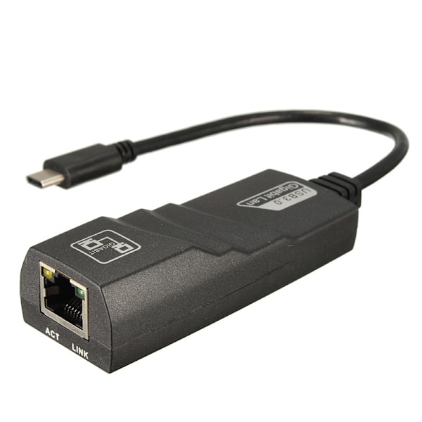 USB-C - Ethernet-sovitin black 70