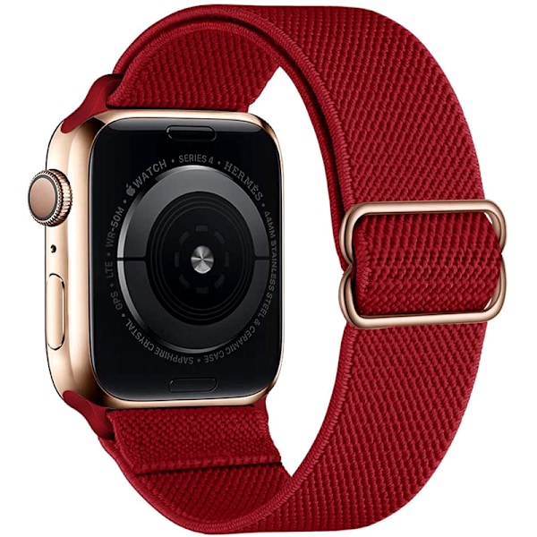 iWatch 7 Ny Elastisk Nylon Justerbar Fleksibel Vevd Apple-Rem Ren Rød 38mm40mm41mm pure red