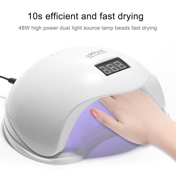 48W UV/LED-lampe med timerfunksjon Hvit