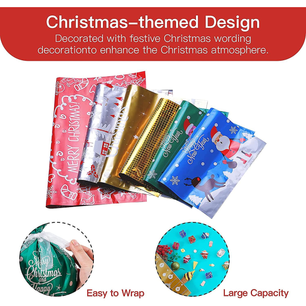 Julväskor för presenter julklappspåsar julklappspåsar 30 st Folie julväskor Diverse storlekar