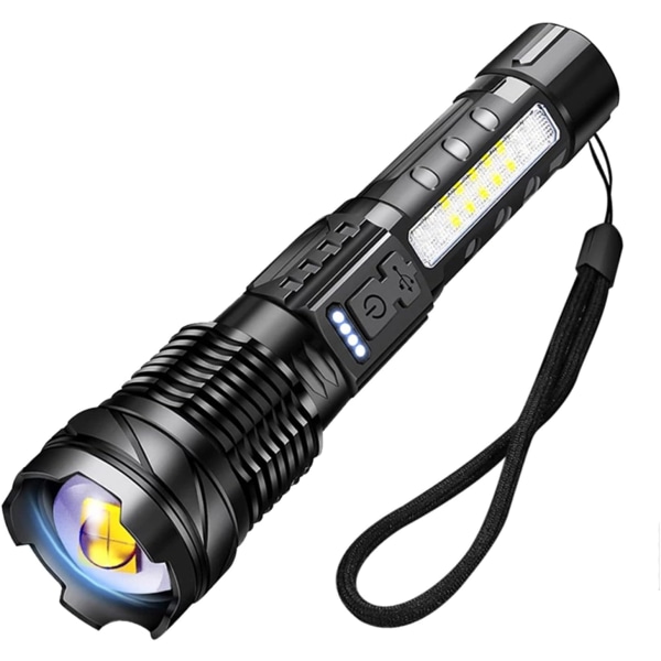 Super kraftig LED lommelygte 20.000 lumen, USB genopladelig