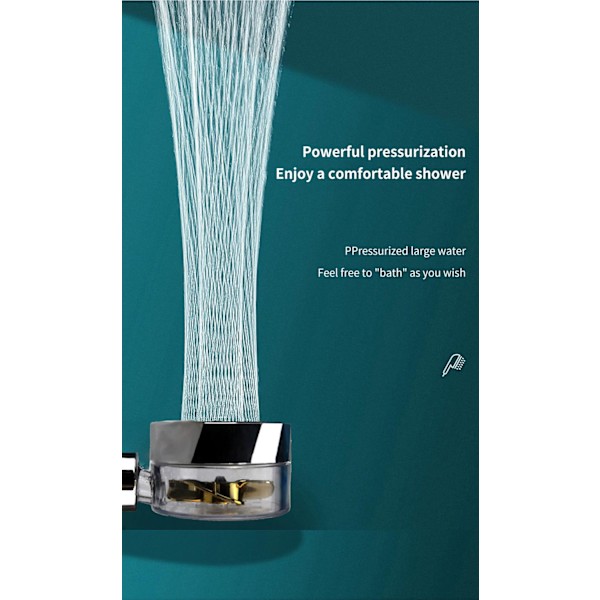 Bruseshowerhoved med Stopknap silver Advanced ABS Body Stainless Steel Pa