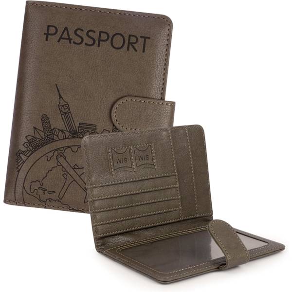 Passdeksel i PU-lær, Passveske med RFID-blokkering, Reiseveske-arrangør for Menn & Kvinner (1 stk) Coffee