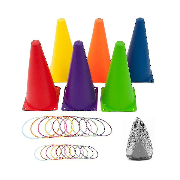 26 st Plastkoner Ringkastning Combo Set Utomhus karnevalspel Vuxna Födelsedagsfest Kasta tillbaka
