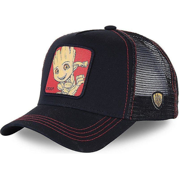 Mickey Snapback -puuvillainen baseball-lippis ja isän verkkopäähine / rekkakuskin hattu GROOT BLACK