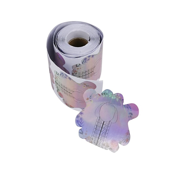 100 stk firkantede/ovale/C-Smile-formede selvklebende korte neglformer