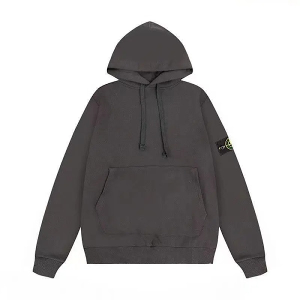 Sten Trendig amerikansk Stone Island-emblem Hættetrøje i ren bomuld til mænd og kvinder High Street Loose Coat Hoodie GRÅ GRAY XXXL