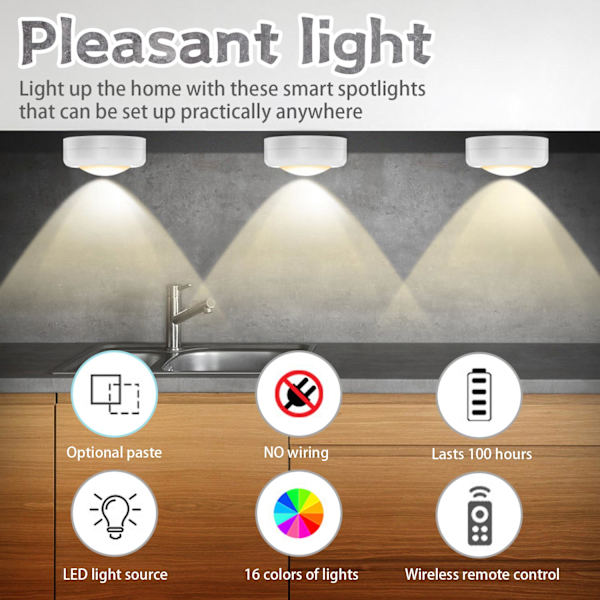 INF LED-spotlightset – 6 eleganta lampor med 2 praktiska fjärrkontroller