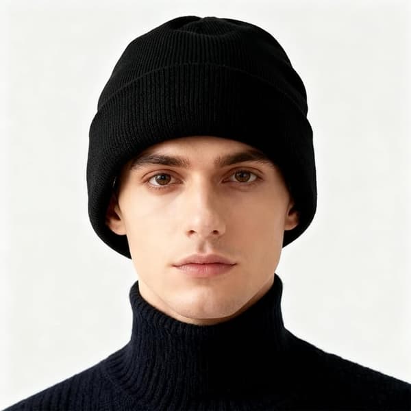 Unisex mössa 2-pack, vinterstickad mössa med satinsilkesfoder, mjuk varm mössa med vikt brätte för män och kvinnor-FA-