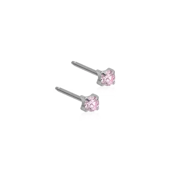 Blomdahl Örhänge ST TIFFANY CZ LIGHT ROSE 3 MM