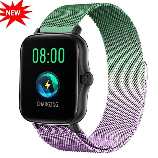 20mm/22mm Milanese armbånd for Amazfit GTS/4/2/2e/3/GTS2 Mini/GTR 47mm/GTR 4/3/ Pro Metall klokke armbånd Amazfit bip /U/S/lite rem Grønn Lilla 20mm Green Purple