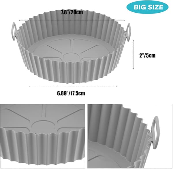 Airfryer Silikoneindsats, 2-pak Genanvendelige Airfryer Indsatser-FA-