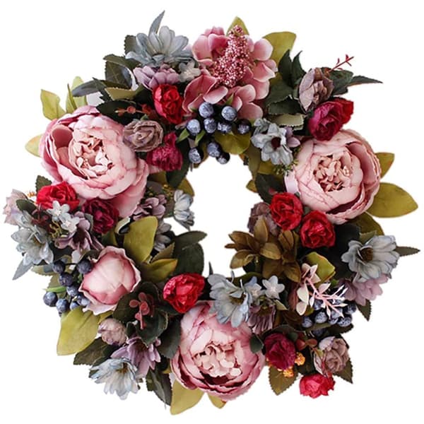 Blomma Eukalyptus Blad Krans Rustikk Landlig Dekorativ-X76-