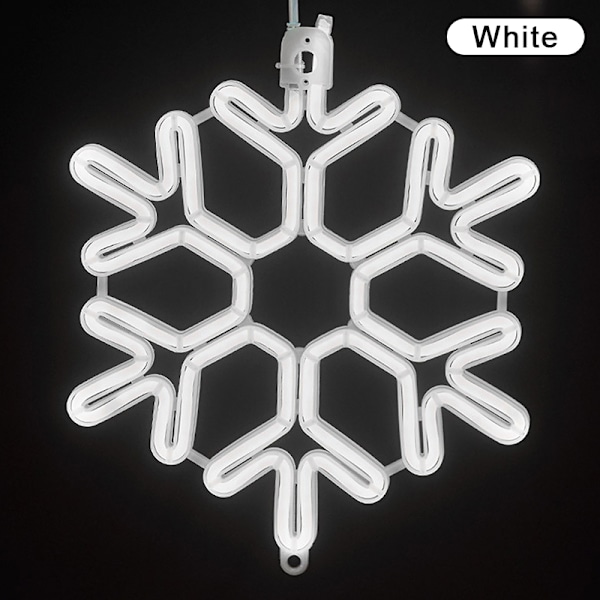 40CM Stor snøflak Lyslenke Utendørs Snøflak Led Henge Hvit White one size