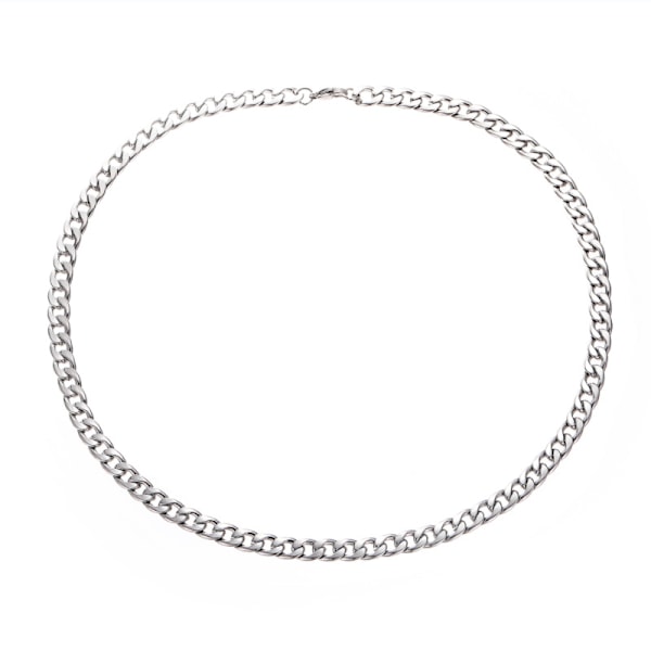 Halsband i titanstål för män, nyckelben, kedja, accessoarer, kubansk länk 3.5mm Width 65cm