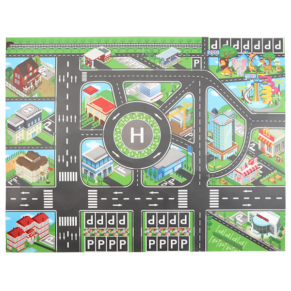 Lekeby Play Matte Bilbane Leke Matte Læringsgaver for Barn