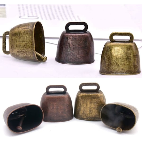 Metallinen lehmänkello kuparikelloja, paimenkello lehmänkello maatilan kello, maatalouden työpöytätarvikkeet koriste DIY-askarteluun. Vihreä/pronssinpunainen