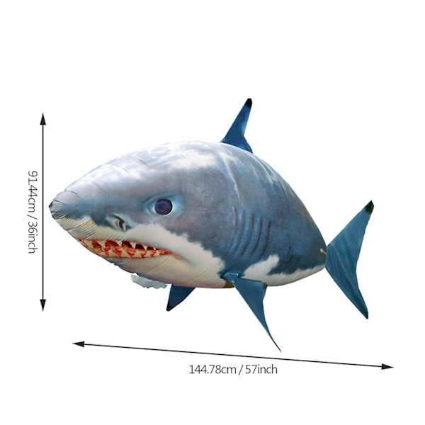 Fjernstyrt flygende hai oppblåsbar RC ballong leketøy for barn Blue Shark