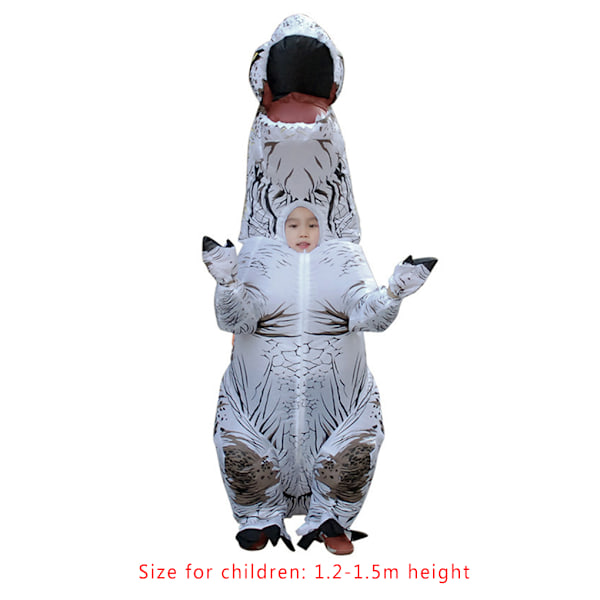 Oppblåsbar dinosaurkostyme Cosplay Fancy Dress Halloween Barn grønn voksen hvit kids white