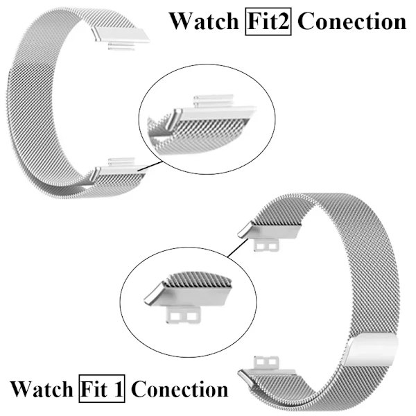 Metallband för Huawei Watch Fit/Fit 2 Armband med Fall Tpu Skärmskydd Klocka Passar Armband Milanese Magnetisk Loopp Urbandet P Band-Cas Huawei Watch Fit 2 P Band-Case