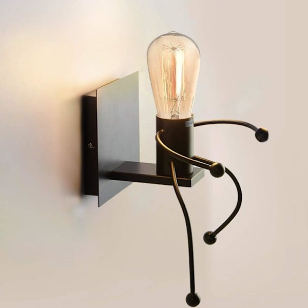 Væglampe, industriel lampe, retro lampe kreativ E27 jern