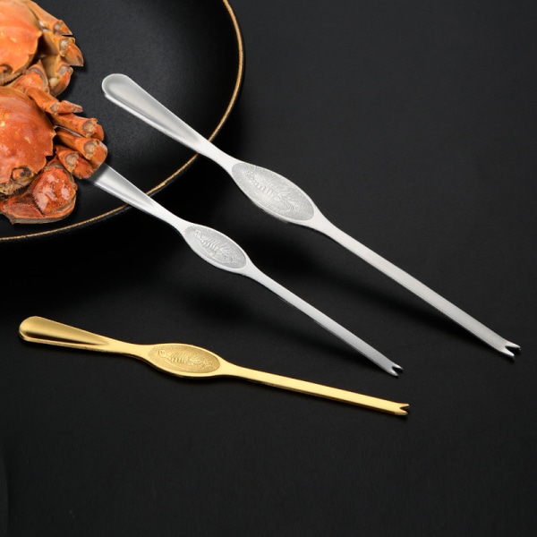 4 stk krabbeklo i rustfritt stål - krabbeverktøy - krabbeklo - krabbenål - husholdningsfisk og skalldyr - skrellet hårete krabbetilbehør A Small 15cm Silver