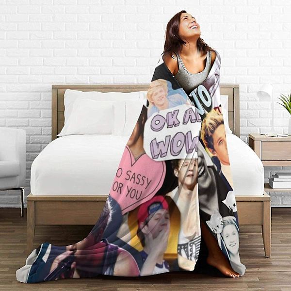 Flannel Fleece Trendy Vendbar Hyggelig Sengetæppe, Irish Singer Niall Horan Tæpper Til Stue, Krølfri Sofa Sengetæppe Air Co 60x50in 150x125cm