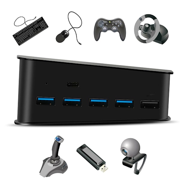 PS5 USB HUB-konverter USB højhastigheds transmissionsekstension White