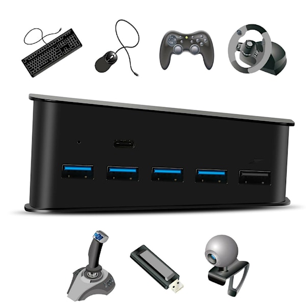 PS5 USB HUB-konverterare USB höghastighetsöverföring White