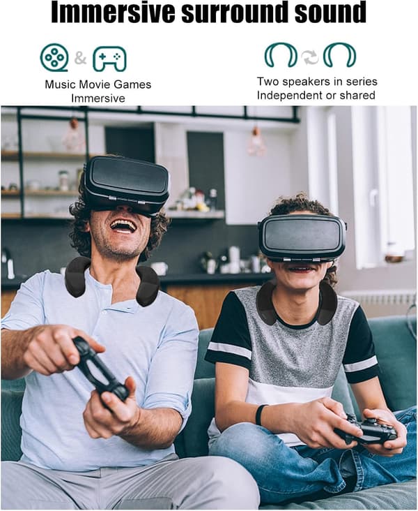 Bluetooth 5.0 Nackbandshögtalare med brusreducerande mikrofon och 3D-stereoljud-FA-