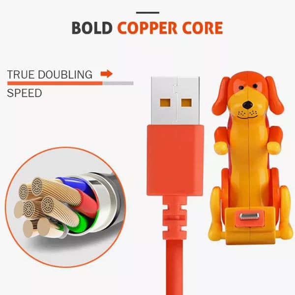 Morsomme hunder ladekabel nedlastingskabel Apple ladekabel USB C ladekabel for iPhone Samsung hvit-FA-