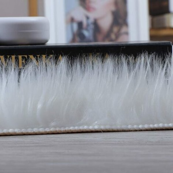 Rund teppe med 90 cm diameter, kunstig pels teppe, koselig følelse som ekte kunstig pels teppe, kunstig ull pute sofa teppe (hvit)