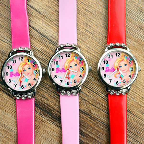 36MM Barbie Barn Bälte Diamond Watch Fashion Flickor Klocka Rose red