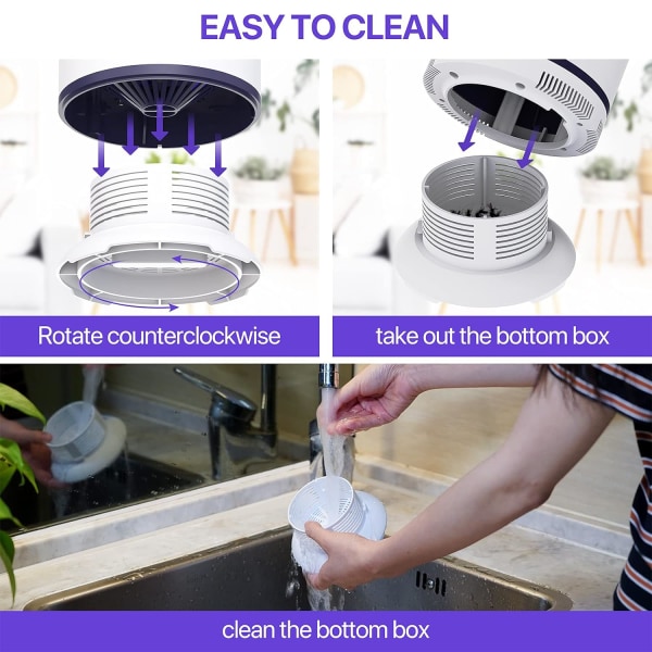 Myggdreperlampe, 360° insektsfelle, USB-lading elektrisk