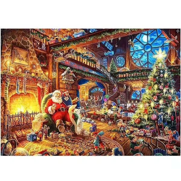 Joulun Puzzle-Adventikalenteri 2024 - Joulupukki-Puzzle 1008 Palalla - Monivärinen MultiColor Tomte - 8001