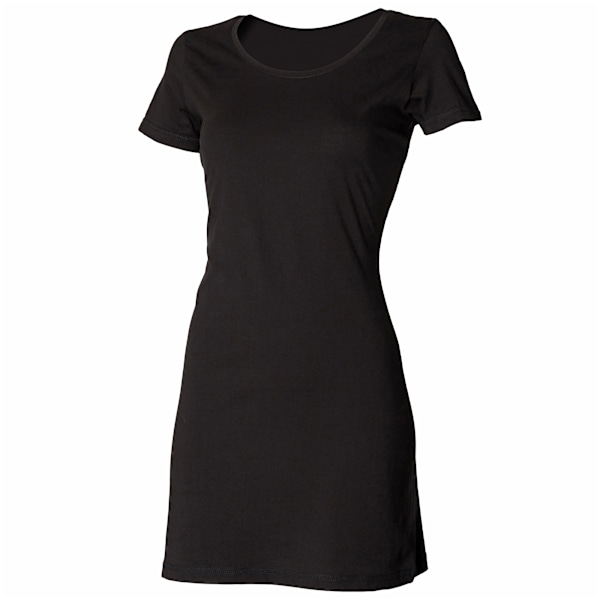 Skinni Fit Dame/Kvinner Scoop Neck T-Skjorte Kjole L Svart L Black