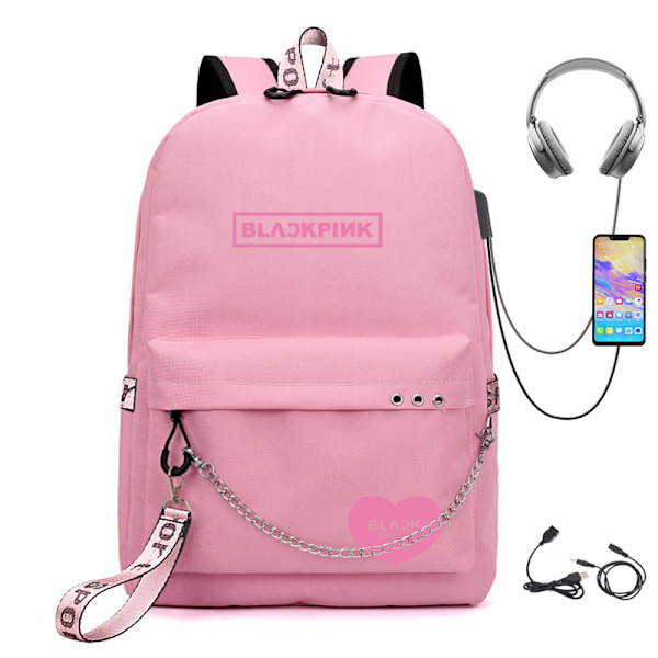 Blackpink USB-laddningsryggsäck multifunktionsryggsäck 1
