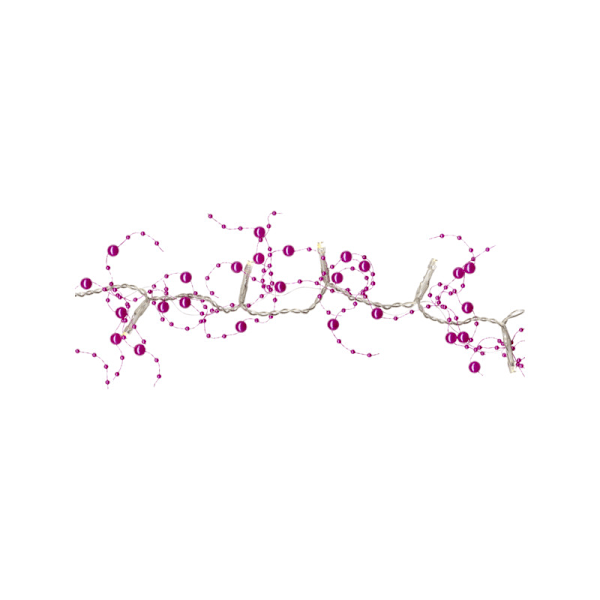 2 st Dekorationsljusslingor Pearlz Grön & Cerise, 20+20 LED TIME