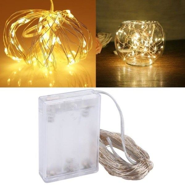 Lyskæde / LED-kæde 10 meter - 100 gule lys