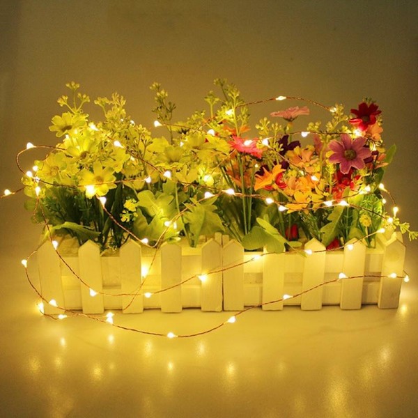 5/10/20 m Vanntett Fjernkontroll Fairy Lights USB-drevet for Juletrepynt Blå Blue 10M