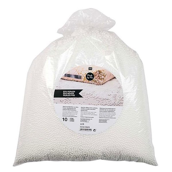 Polystyren fyllningspärlor - 10 liter Vit