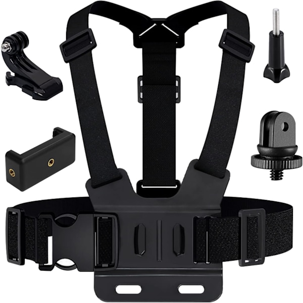GoPro-sele, 5-i-1 GoPro-tilbehørssæt, kompatibel med