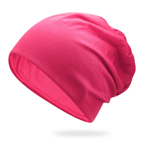 Kvinde Mænd Smart Hue Tynd Hip-hop Blød Stræk Slouchy Skull Cap Ny rose red