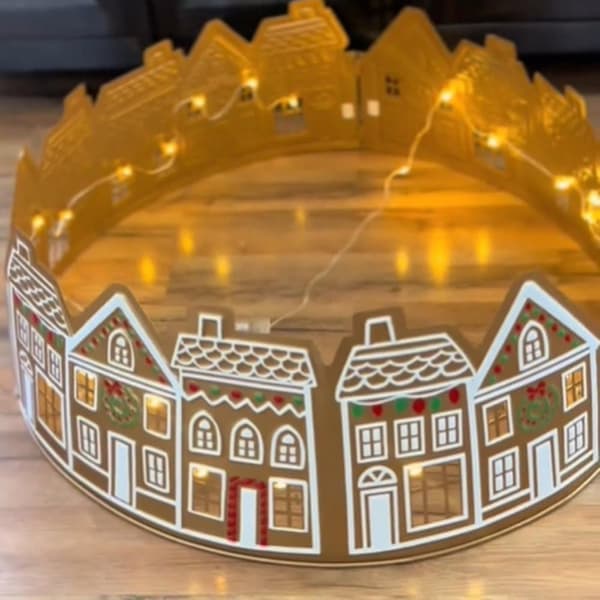 Juletreteppe / Juletrefot – LED-juledekorasjon for hjem og pepperkakehus-FA-