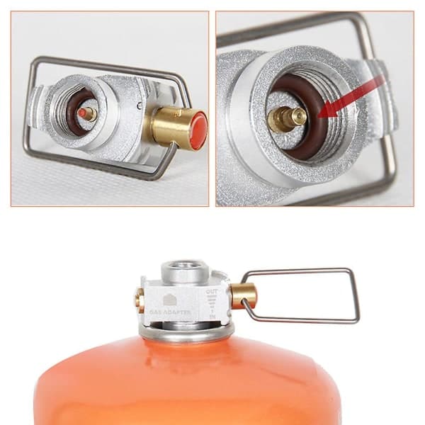 Camping Gas Saver Adapter med påfyllningsomvandlarventil, Guld-FA-