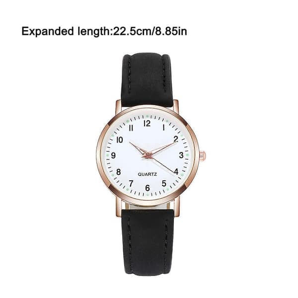 Dame Quartz Analog Armbåndsur Brun, Mode Læderrem Dameur Klassisk Casual Stil-FA- Brown