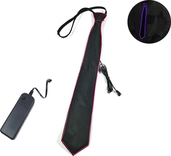 Fest LED-slips, lysende slips med 3 blitsmoduser, blinkende LED-slips, nyhetsslips for fest, musikkfestival-FA-